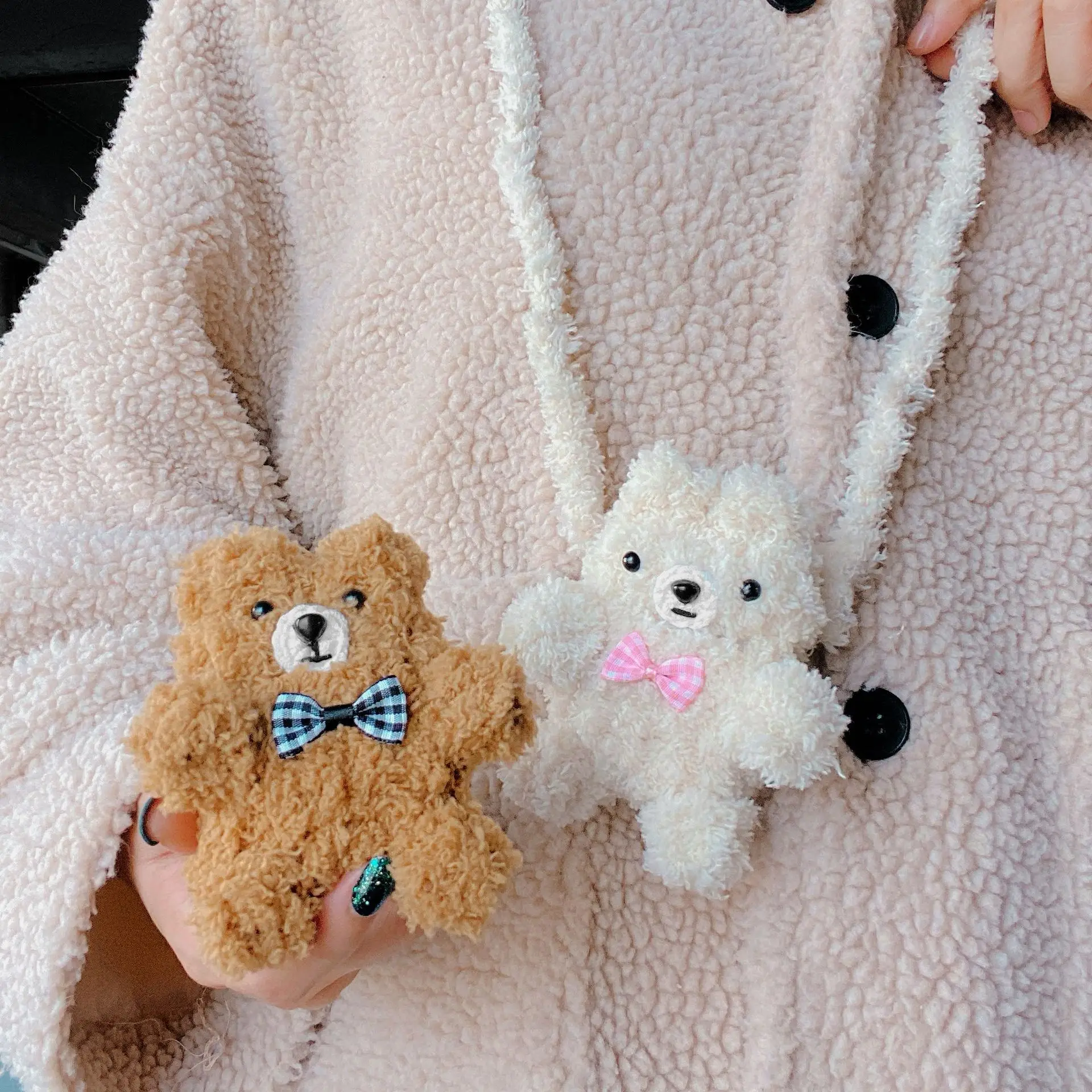

Plush Knit Cute Bear Bluetooth Headset Protective Cover for AirPods 1 2 Soft Case Shockproof Cover Shell for Airpods Sleeve