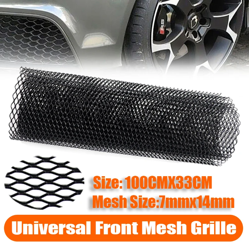 

100x33cm Car Bumper grille Aluminum Alloy Grille Mesh Sheet Car Grid Ventilation Grille Hexagon Shape 7mmx14mm