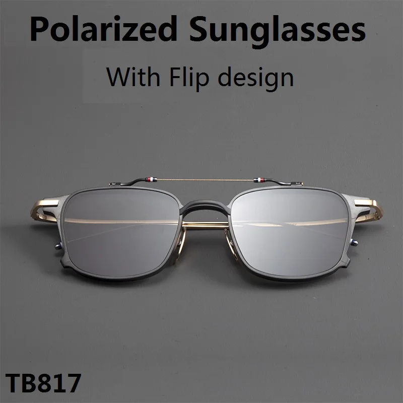 

Fashion Square Polarized Sunglasses Clip-on Sun Glasses Thom Brand Men Women Prescription Myopia Eyeglasses TB817