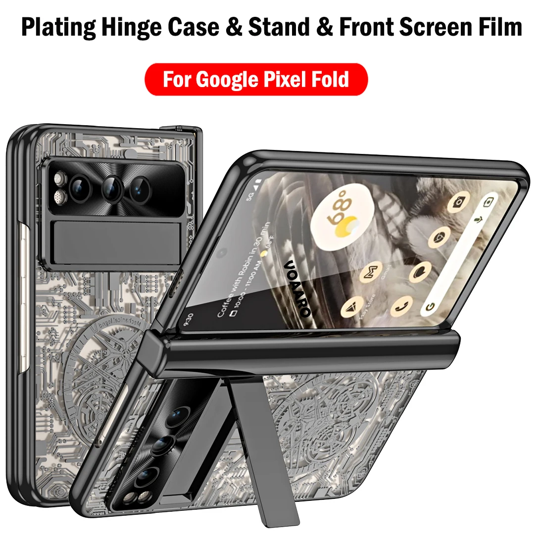 

Чехол для Google Pixel, складывающаяся планшетофон с держателем кронштейна, Передняя Защитная пленка для экрана Google Pixel, складной шарнир, защитный чехол для телефона