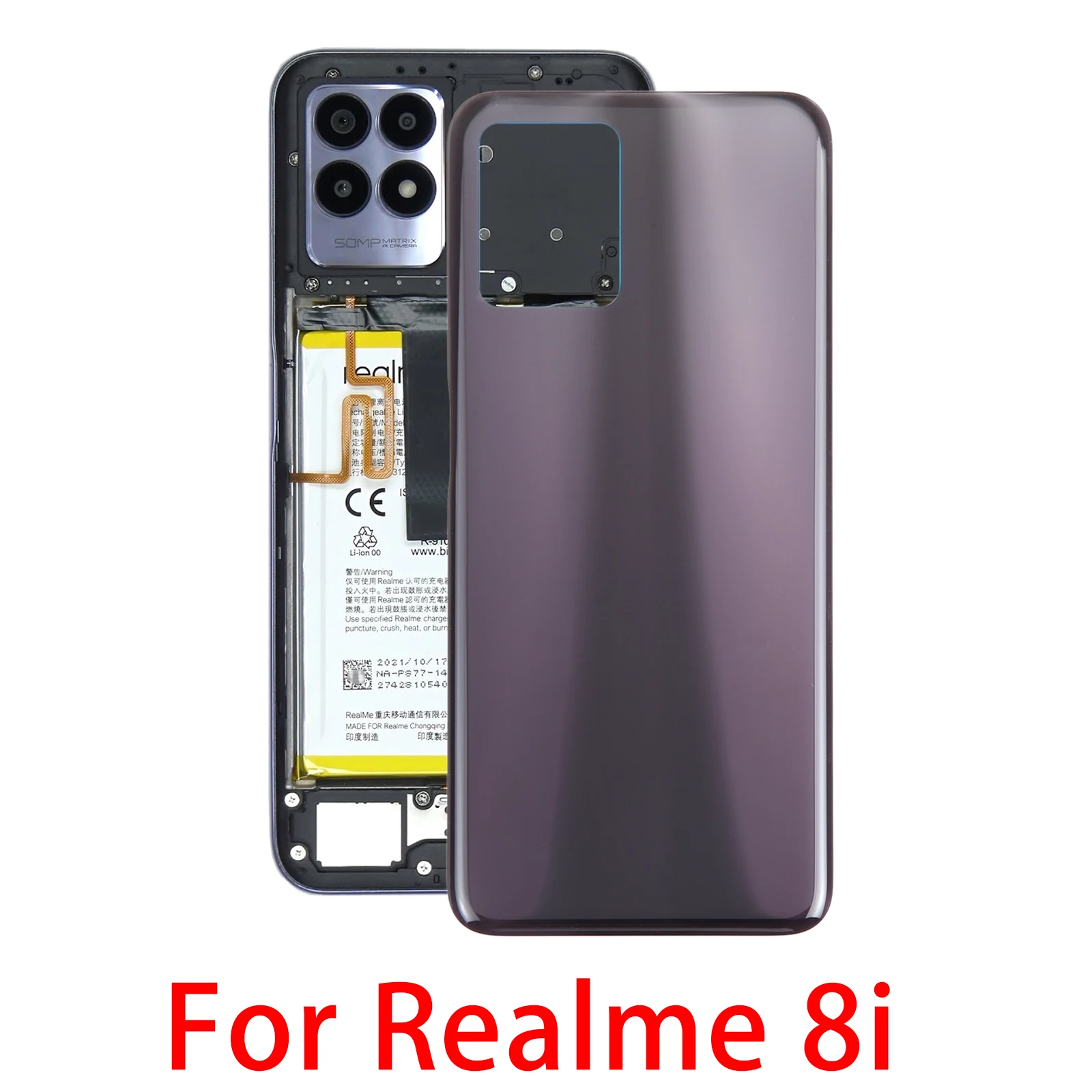 

For Realme 8i Original Battery Back Cover(Black)