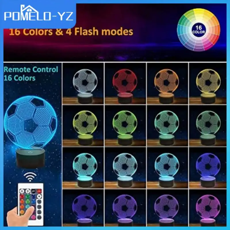 

Креативная лампа с сенсорным пультом дистанционного управления, Usb-зарядка, Футбольная лампа, 16 цветов, 3d Светодиодная настольная лампа, лучший подарок, энергосберегающая настольная лампа
