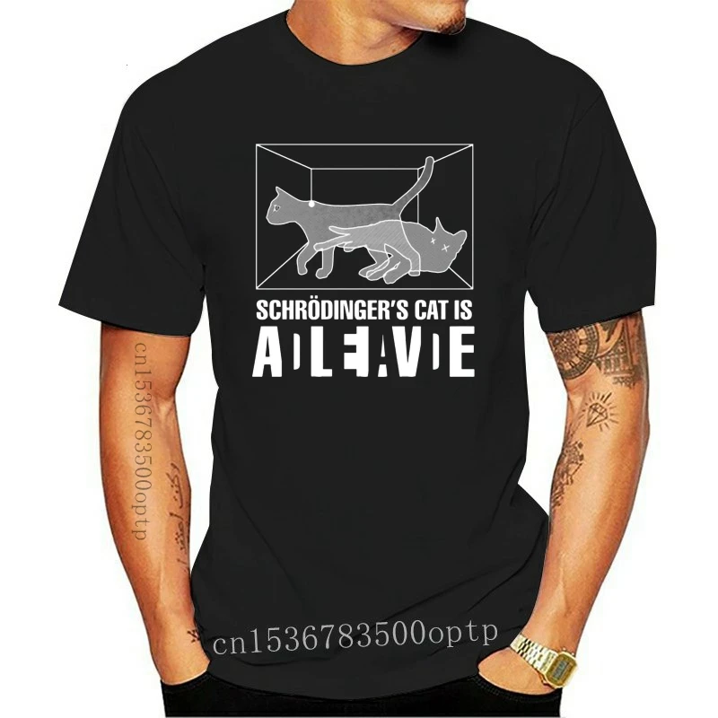 

Schrodinger-Camiseta переключаемая физическая одежда для мужчин, веселые футболки, топы унисекс, 2021