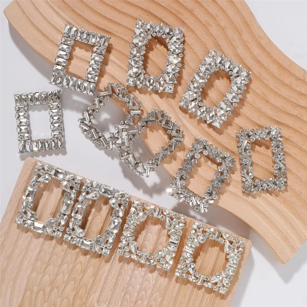 

1 pair Women Shoes Decorations Rhinestones Bride Shoes Shiny Decorative Clips Charms Jewelry Shoe Clips Charm Buckle