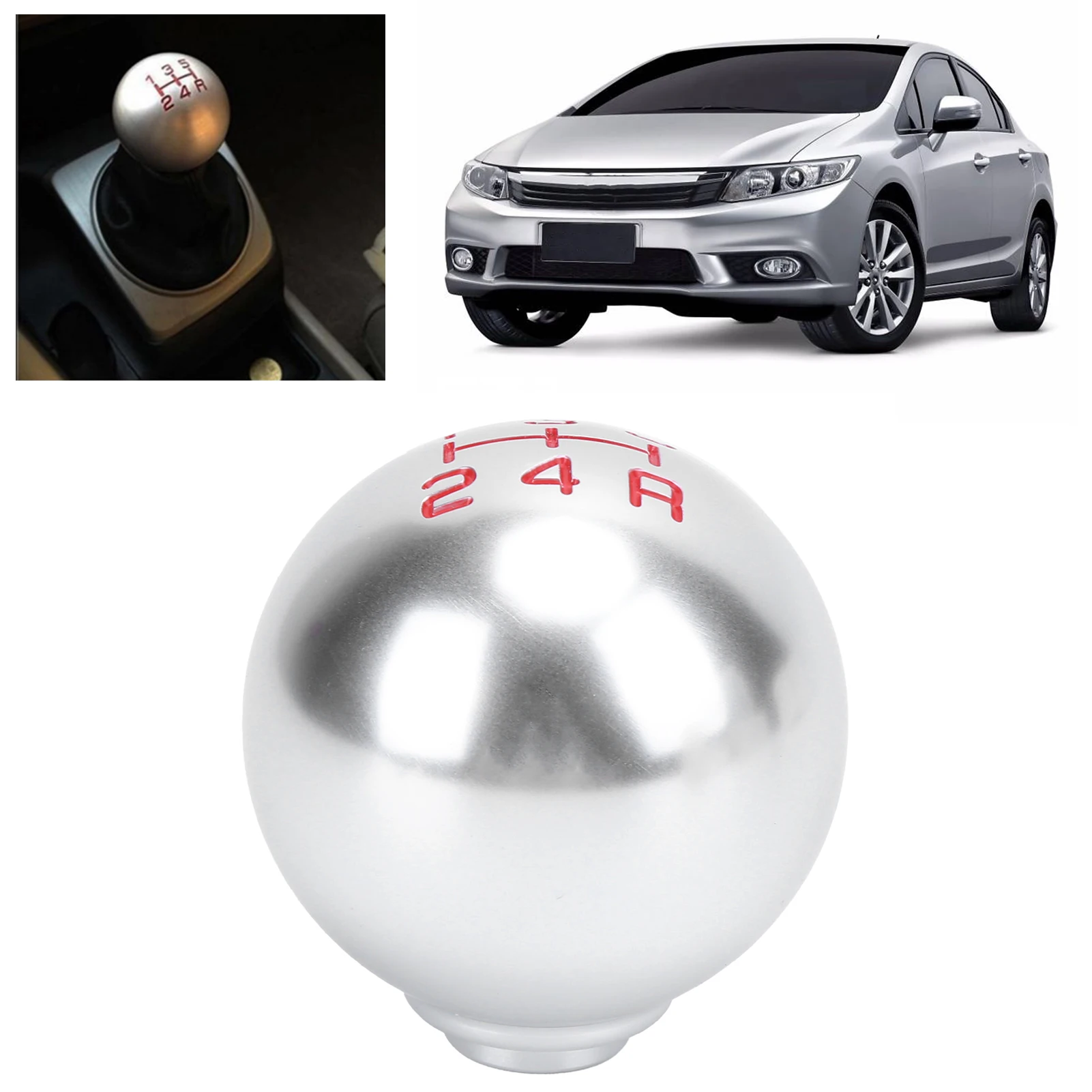 Фото Ручка переключения передач OEM, алюминиевая, M10x1.5, круглая, для Honda Civic Fit FD2 FN2 EP3 DC2 DC5 S2000 F20C, точная установка, безопасная деталь №3