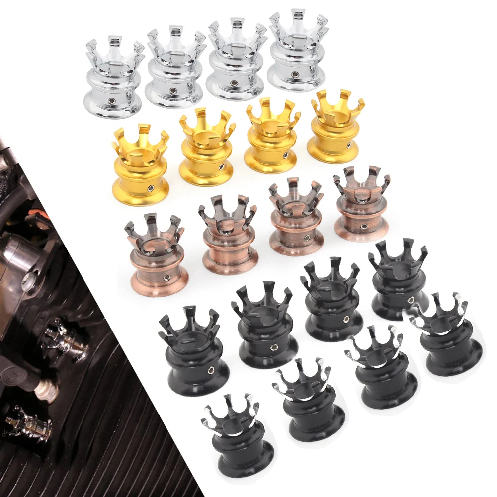 

4 x Крышка для мотоциклетной хромированной головки двигателя болта верхней крышки CNC винтовая гайка отделка для Harley Twin Sportster XL Softail Dyna Evo