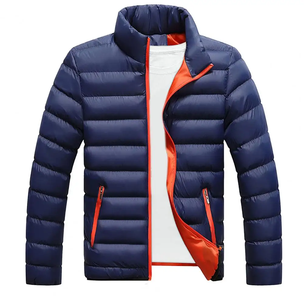 2022 Men's New Coat Men's Windproof Warm Jacket Stand Collar Cotton Padded Jacket Slim Fitting Coat