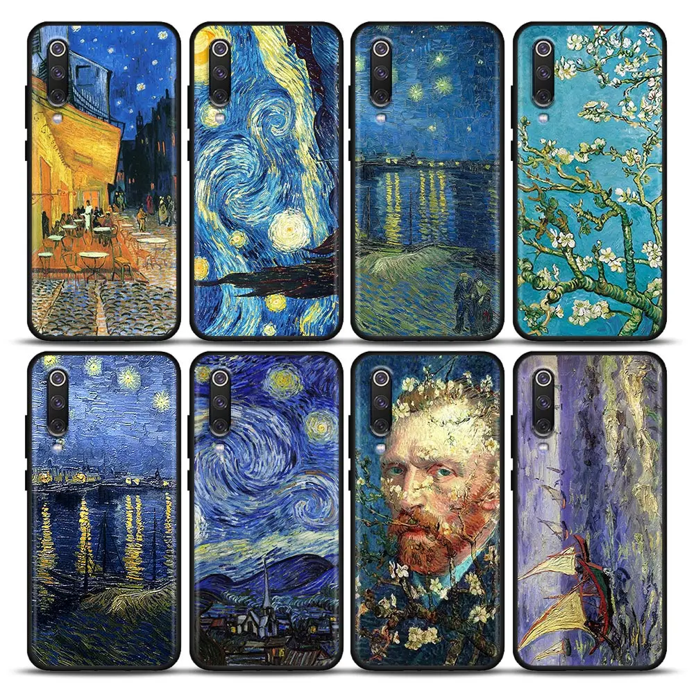 

Van Gogh Cafe Terrace Starry Night Painting Case For Xiaomi Mi 9 9se 8 10 10T A2 Lite 10S 9T CC9 Note 10 Pro 9Lite Cover Fundas