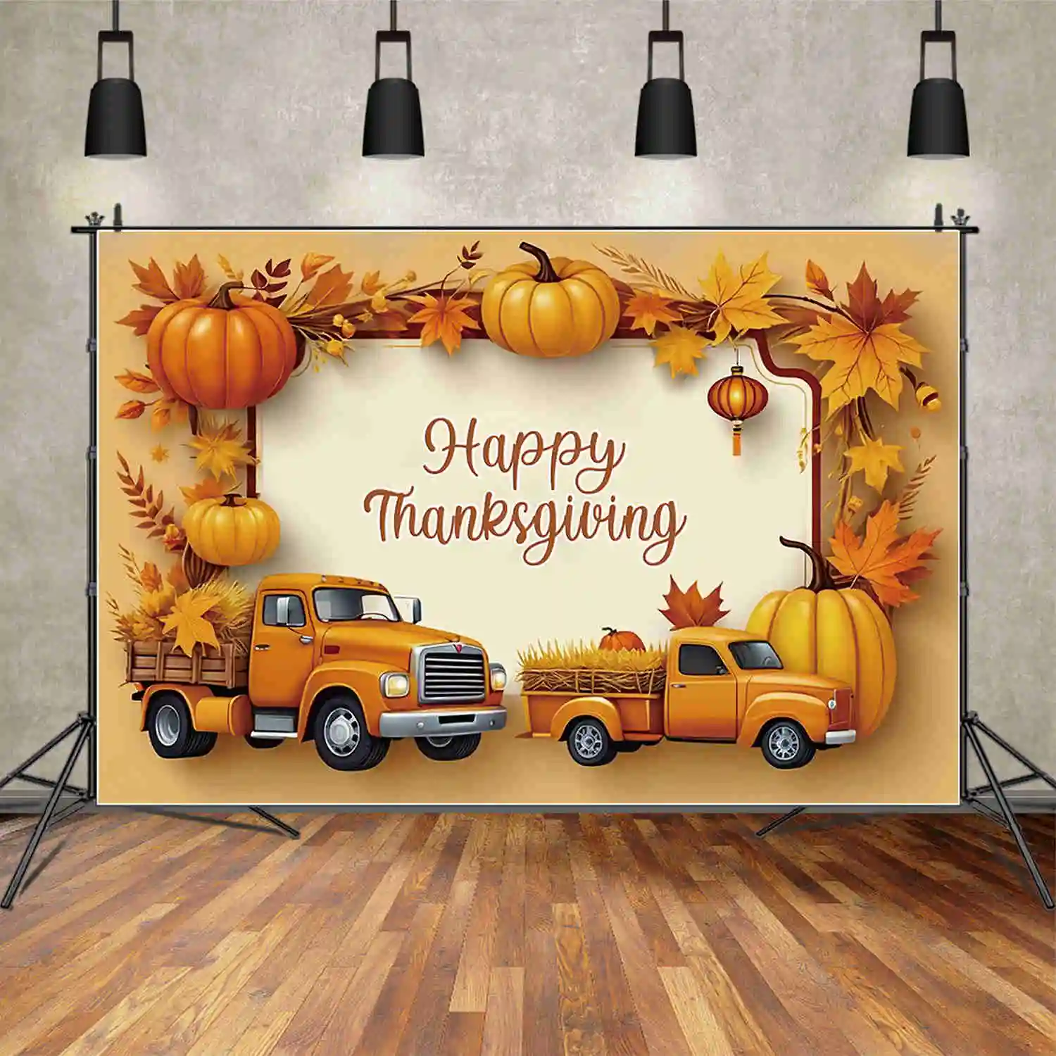 MOON.QG 2025 счастливая фотография задний плакат Осенняя Тыква грузовик фотостудия