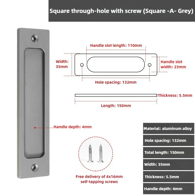 

Скрытые ручки для раздвижных дверей из алюминиевого сплава