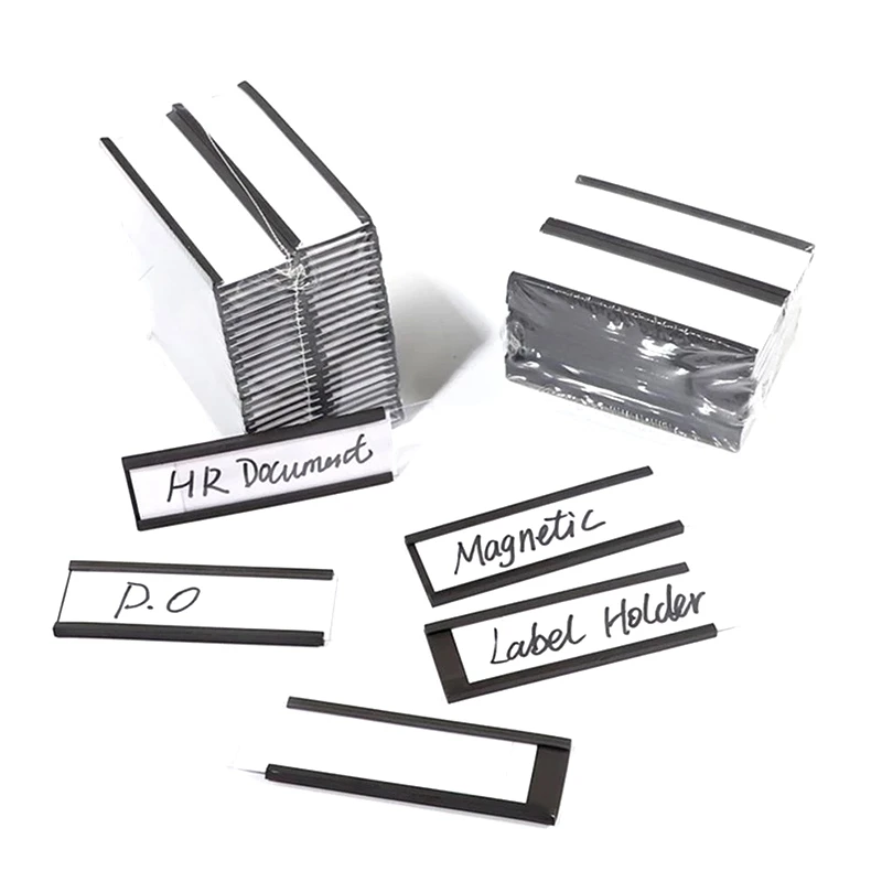 

30Pcs Magnetic Label Holders,Sign And Ticket Holder,Holders For Metal Shelf Label Organization, Whiteboard