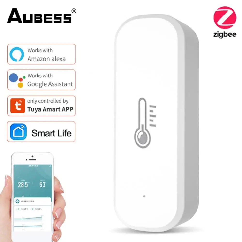 

Tuya Smart Wifi ZigBee 3.0 Smart Temperature And Humidity Sensor Monitoring Reminder Works Alexa Google Home Smart Life App