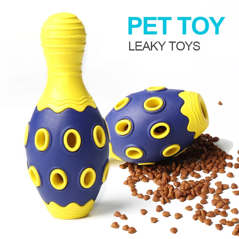 

Dog Chew Toy Non-toxic Dispenser Leakage Food Interactive Pet Training Toy Bowling Bite Resistance Healthy Feeder Food Pet Toys