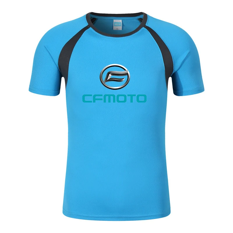 cfmoto 2023 Summer style men T-Shirt Solid Cotton Round neck printing Short Sleeve male High quality outdoors movement top
