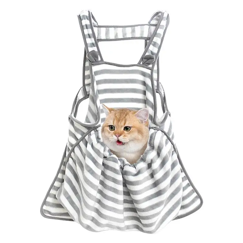 

Cat Sling Carrier Breathable Coral Kittens Velvet Wrap 15 Lbs Bearing Load Kitten Carrying Bag Hands-Free Pet Carrier Apron With