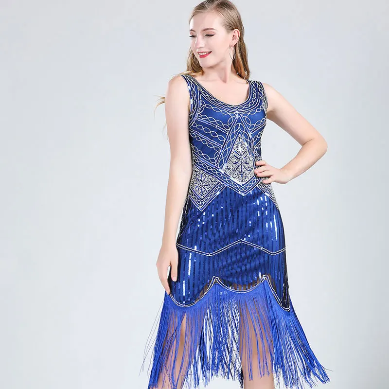 Женское платье-Чарльстон с блестками и бахромой в стиле 1920-х годов - купить по