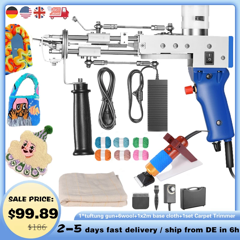 Tufting Gun 2 IN 1 Electric Carpet Tufting Gun Can Do Both Cut Pile and Loop Pile Hand Gun Carpet Weaving Flocking Power Tools