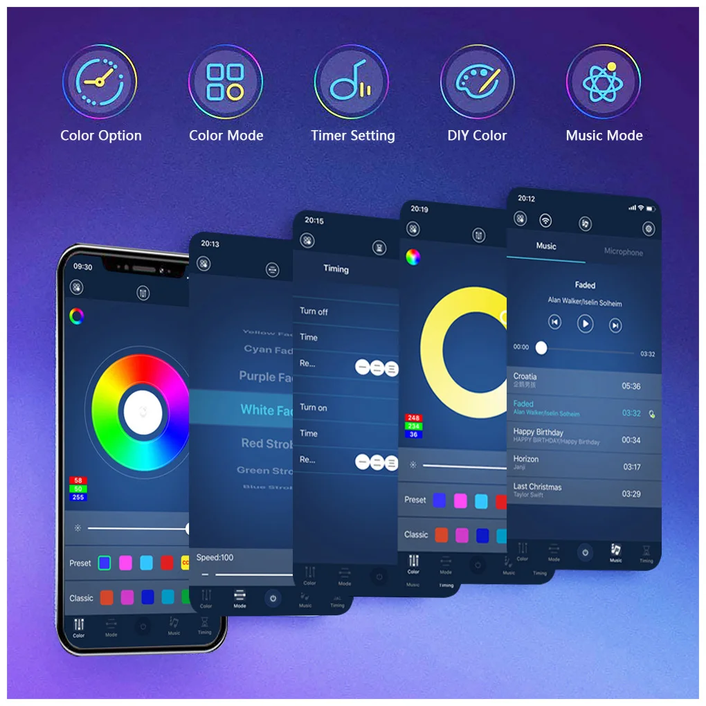 

Гирлянда светодиодная, 18 светодиодов, 0,5-5 м, USB, 5050 RGB