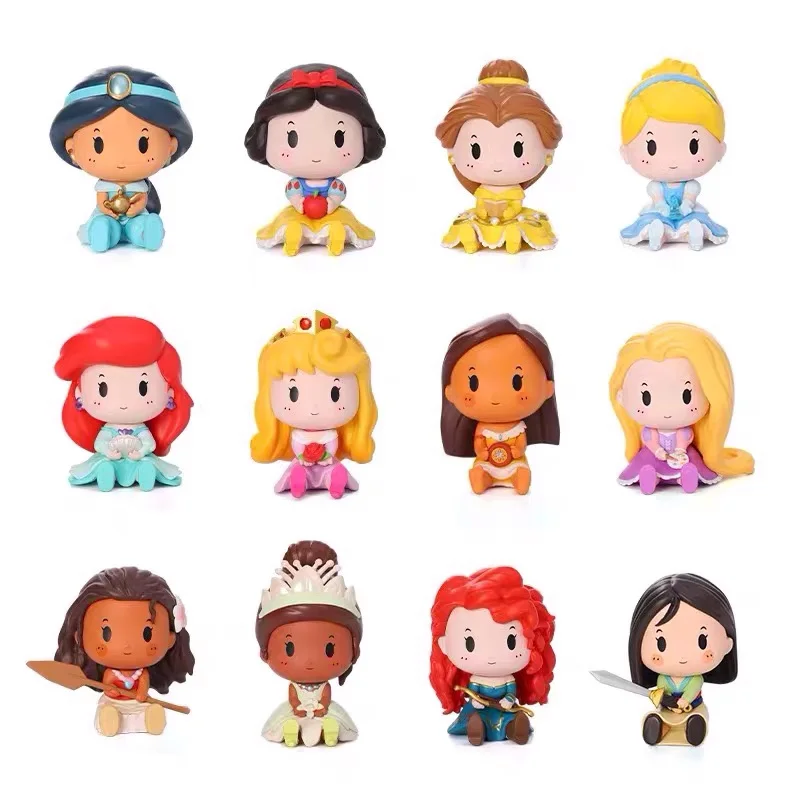 S Toys Pocahontas Jasmine Tiana Moana Snow White Belle Cinderella Mulan Popmart Figures Girls Gift