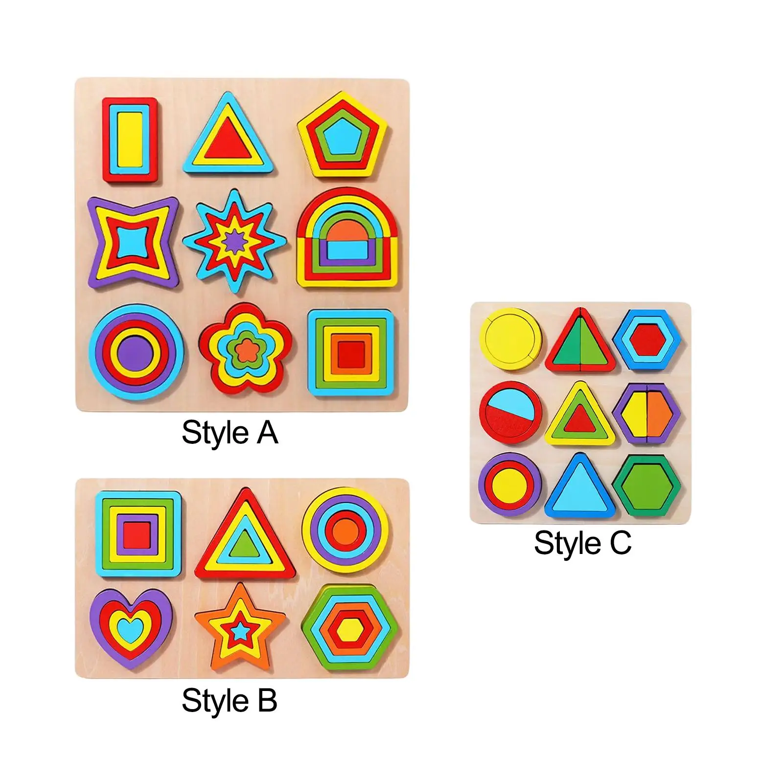 

Shape Matching Board Early Educational Colorful Durable for 3 Years Old Kids