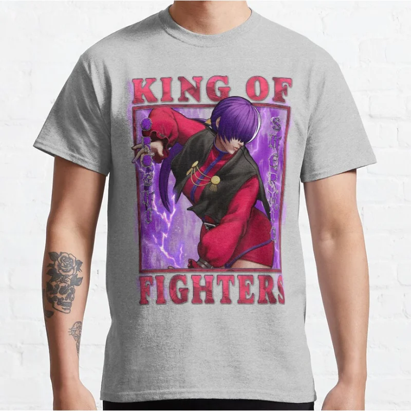 Фото Orochi Shermie ревущая молния KOF King of Fighters 80-е годы Видеоигра Ретро боевые видеоигры Футболка большого размера Топы для взрослых №4