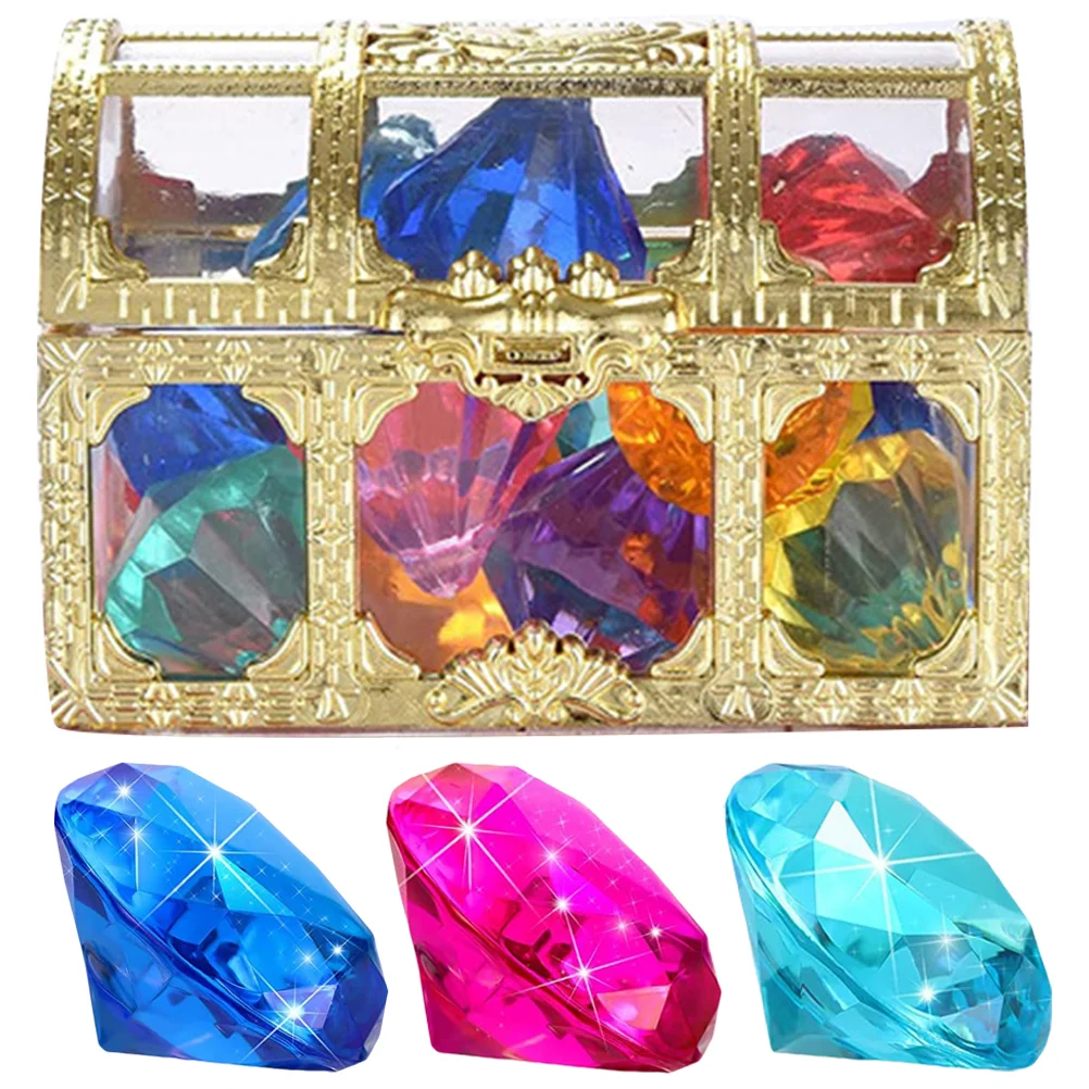 

20pcs Exquisite Acrylic Model Artificial Diamond Plaything Underwater Model With Storage Box