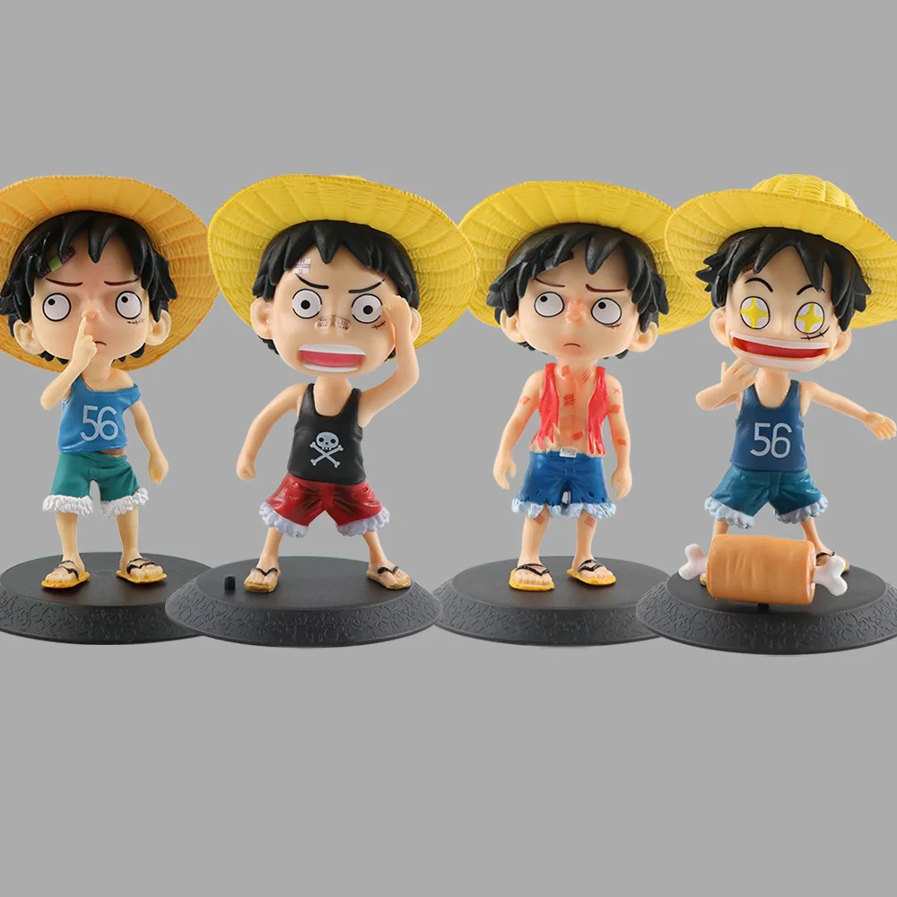 

13CM Anime One Piece Action Figure Monkey D Luffy Childhood Funny Q Version Young Luff Figurine Pvc Collectible Model Toy Gift