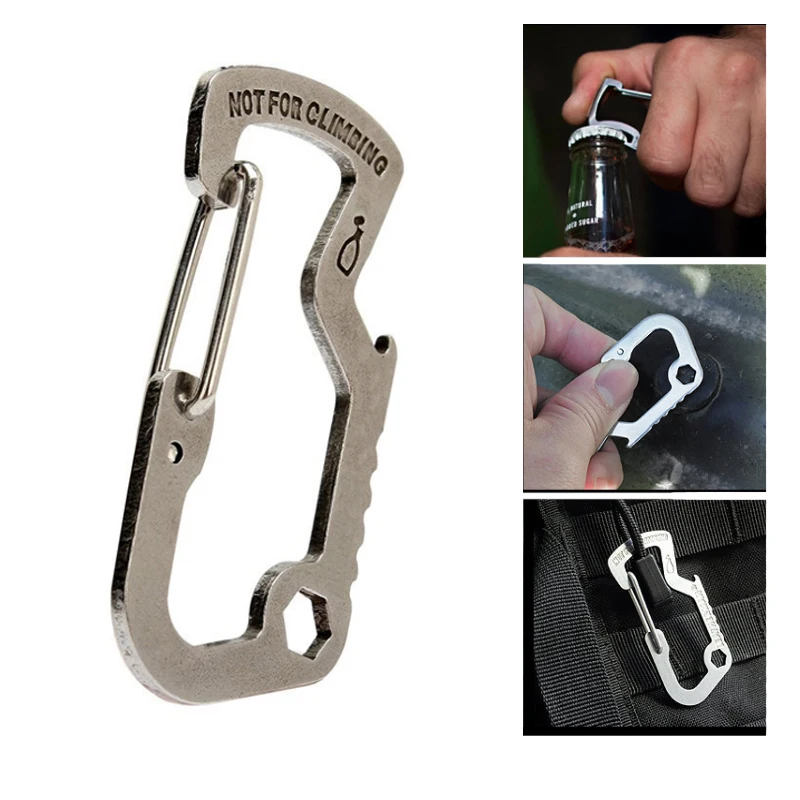 

Mountaineer Climb Camp Hike keychain Multi Tool Multipurpose Gadgetr Mountain Outdoo Quickdraw Carabiner Buckle Multifunction