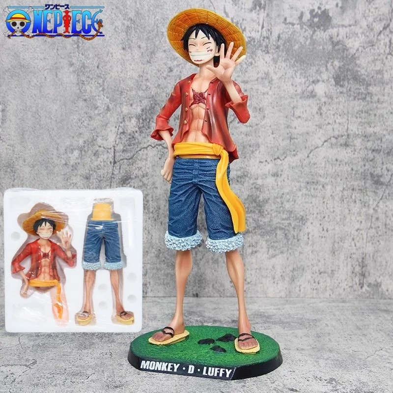 

42cm Anime One Piece Figure Monkey D Luffy Figure Straw Hat Big Smiley Face Action Figures Pvc Model Desktop Ornaments Gift Toys