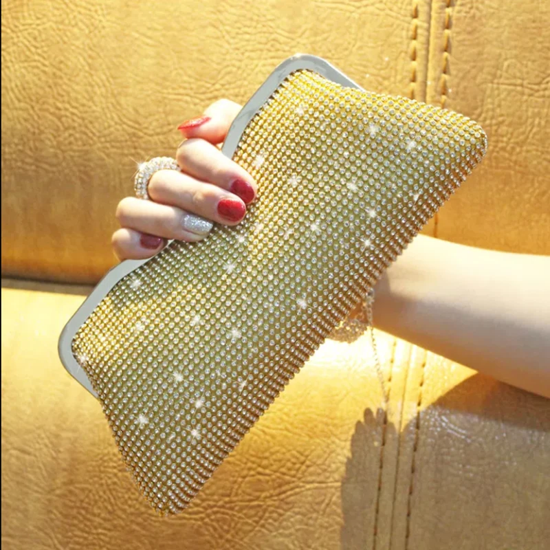 2023 new diamond-encrusted dinner bag chain bag diamond clutch bag rhinestone woman's bag party dress small bag bride's bag
