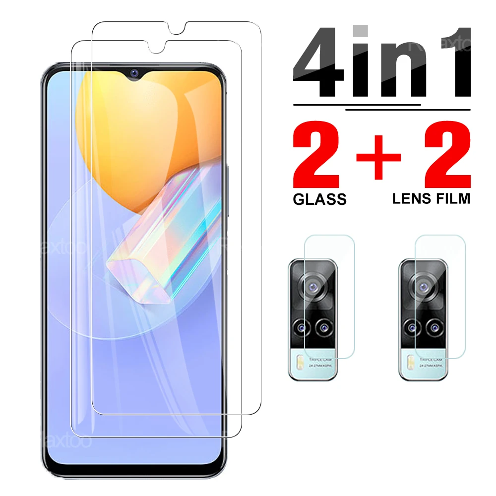 

4 в 1 защита для экрана камеры закаленное стекло для VIVO Y31 Y52 Y72 Y20 Y20i Y12 Y112019 5G HD защитная пленка для объектива с полным покрытием