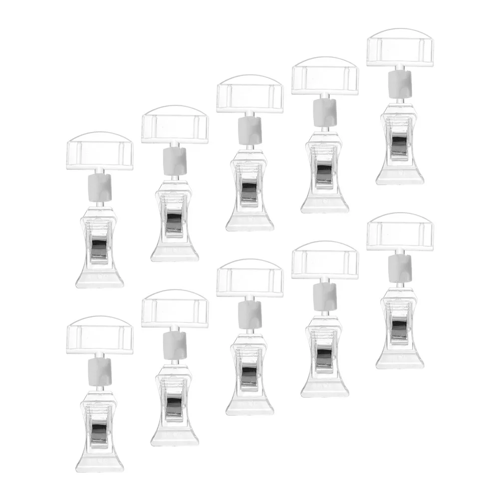 

Holder Clip Sign Clips Display Tag Label Rack Advertising Plastic Stand Double Shelf Merchandise Rotatable Signs Sided Swivel