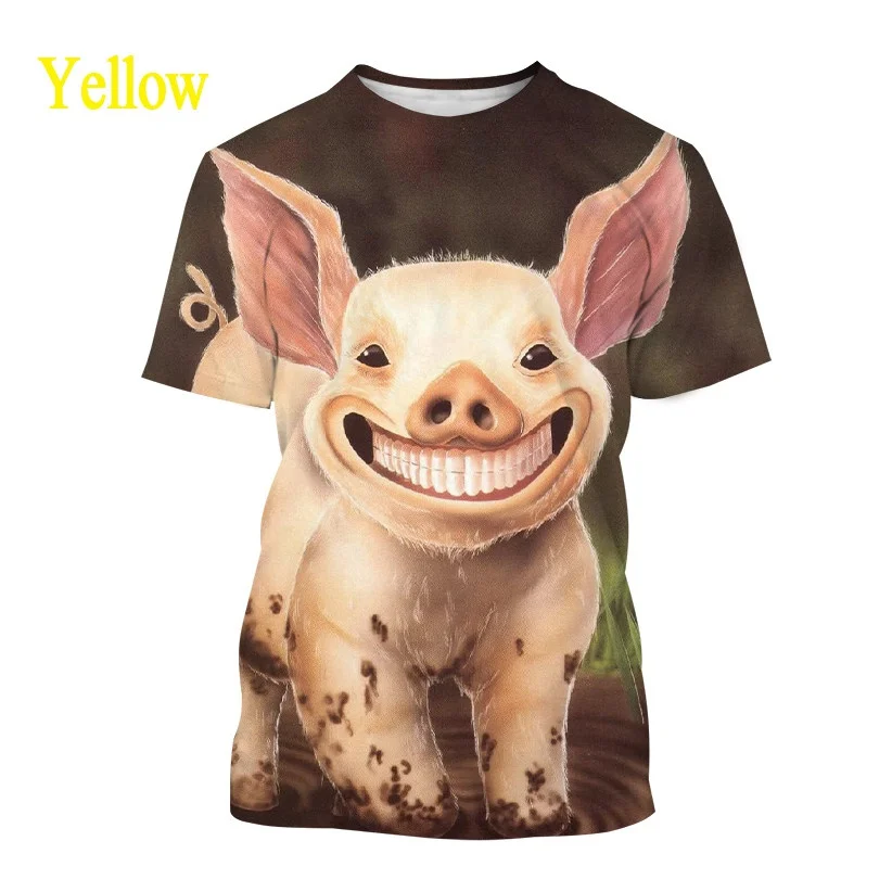 

Kawaii T Shirts Hip Hop 3D Print Funny Pig Kids T Shirt Fashion Casual Cartoons Round Neck T-shirt Boy Girl Children's Clothes
