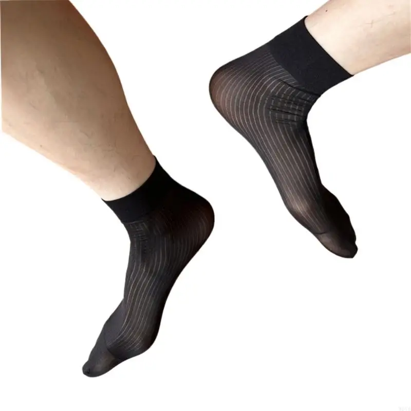 W0ya Mens Business Nylon Sheer Pless Neps шелк короткие трубки тонкие полосатые носки лодыжки