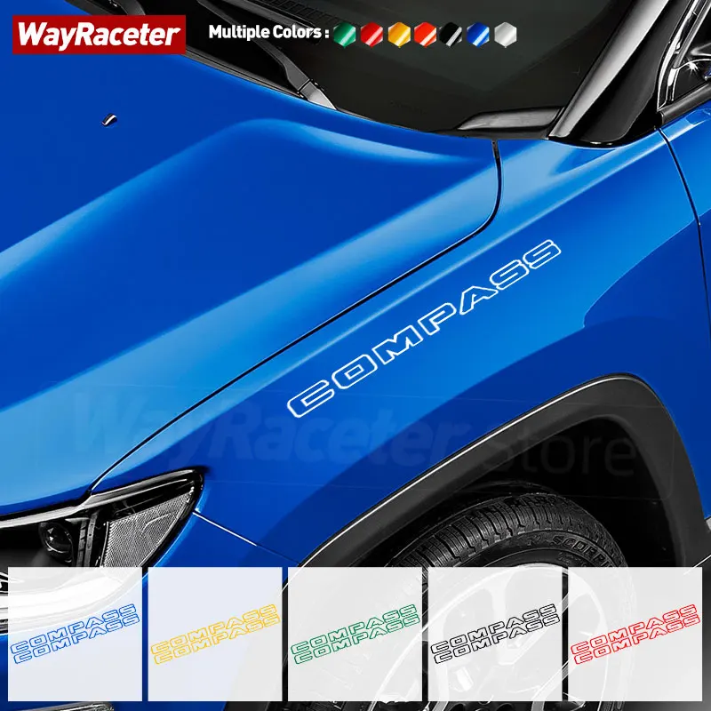 2 шт. светоотражающая виниловая наклейка на крышку двигателя Jeep Compass 2022 2023