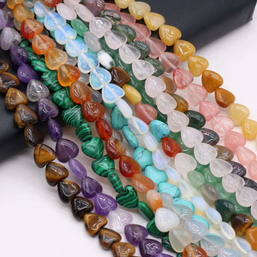 

Wholesale10Strand Natural Semi-precious Stone Heart Beaded Making DIY Necklace Bracelet Anklet Jewelry Charm Gift Party10x10x5mm