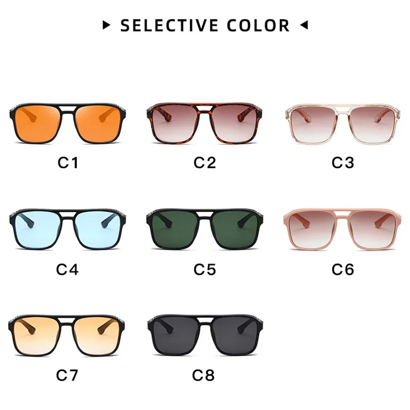 RBROVO 2024 двойной луч панк Солнцезащитные очки Мужские Винтажные квадратные для