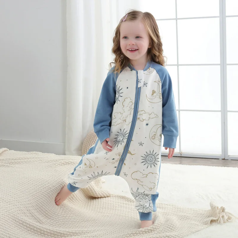 

Baby Sleeping Bag Short-sleeved Long-sleeved Gauze Sleeping Bag Stitching Split-leg Sleeping Bag Baby Anti-kick Quilt