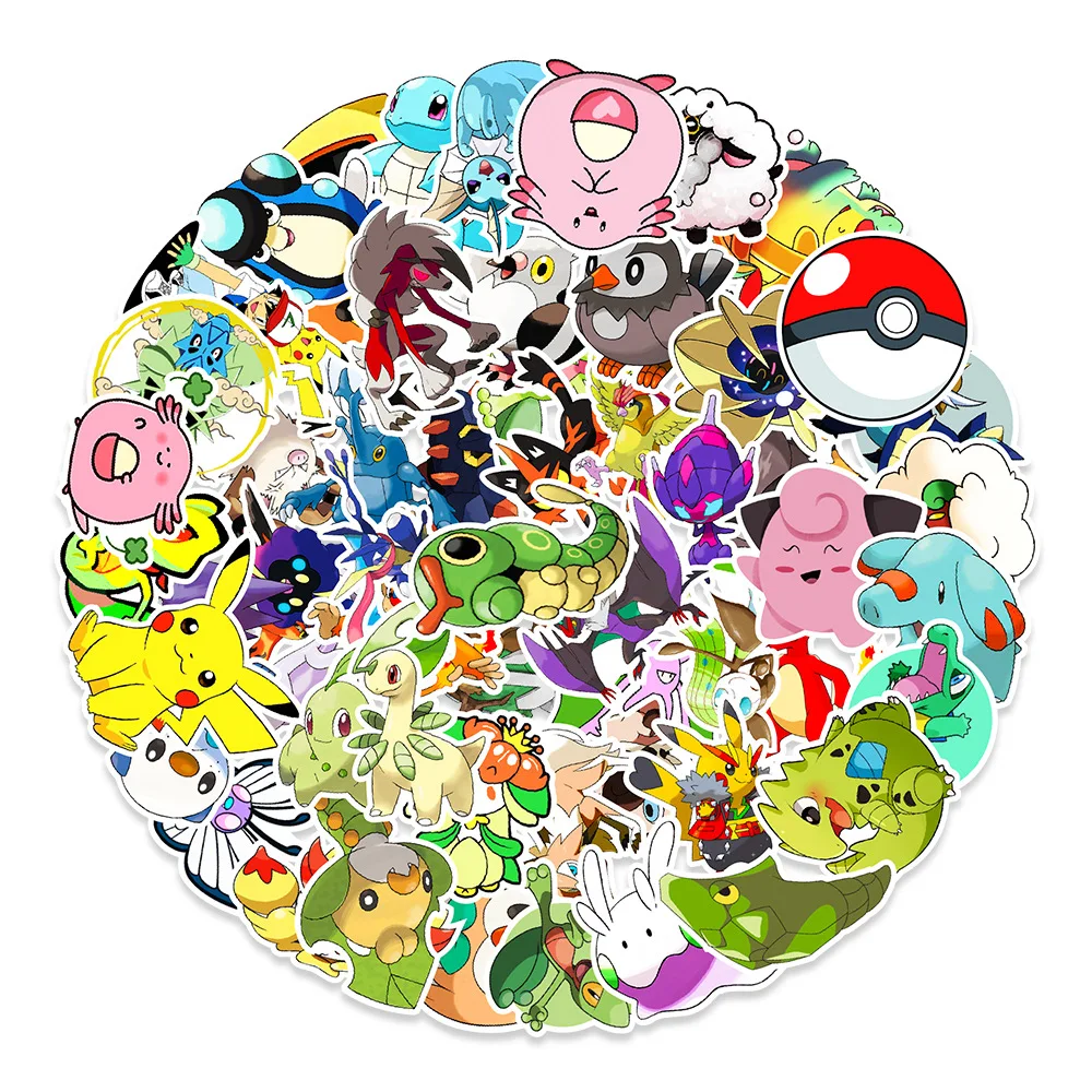 

100 наклейка в виде граффити с покемоном, наклейка для багажа, декоративная наклейка для автомобиля, скейтборда, оптовая продажа, наклейка на ...