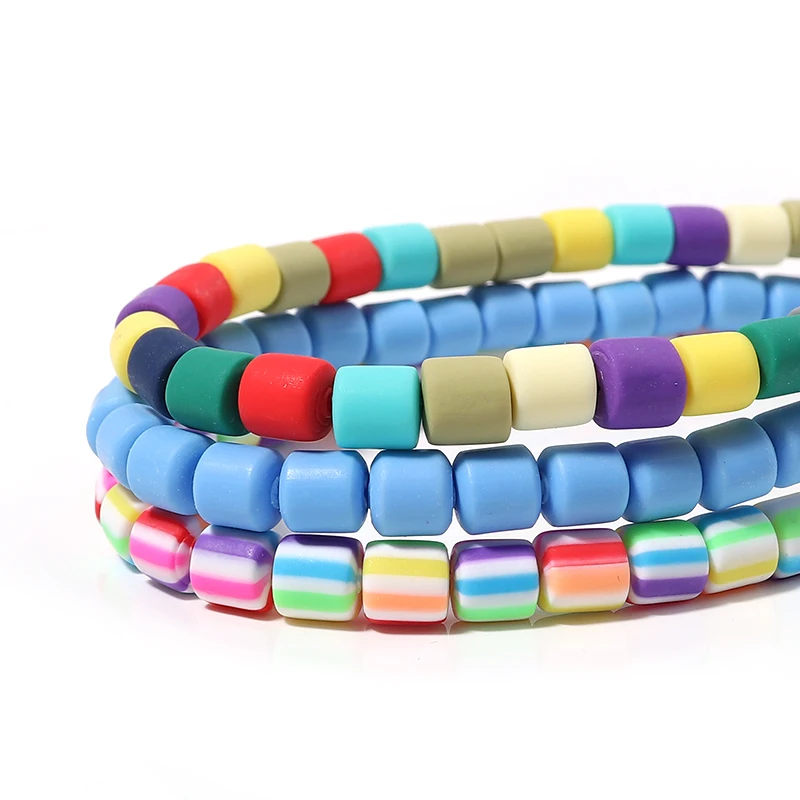 

62pcs Soft Pottery Beads Colorful Barrel Waist Beads Charm For Jewelry Making Women Bracelet Necklace DIY Accessories