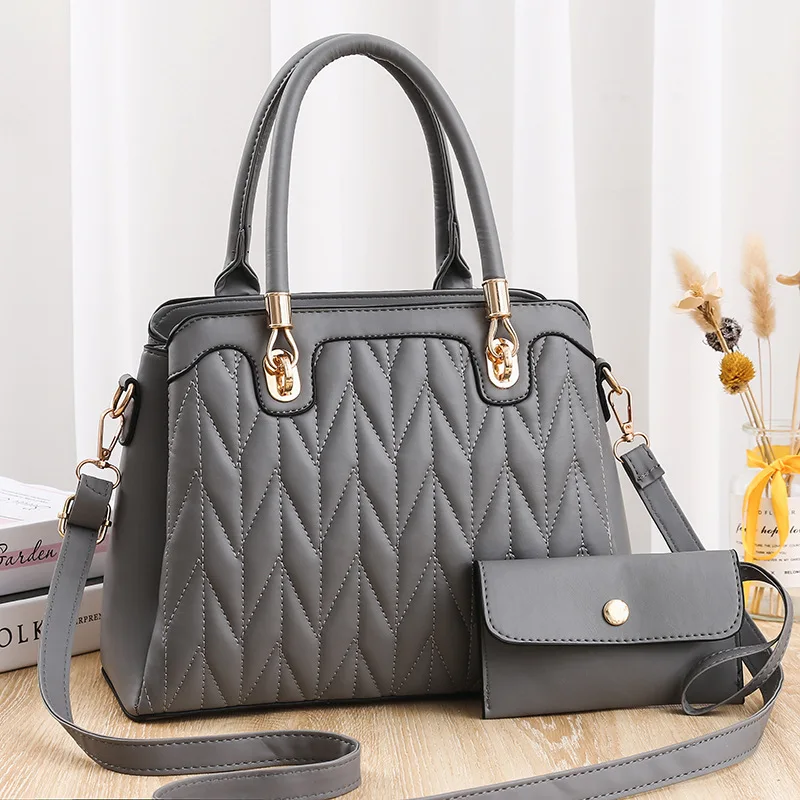 Brand Square Handbag Fashion Wallet Set Luxury Simple PU Bag Women Quality Leather Women's Designer Shoulder Messenger Bags