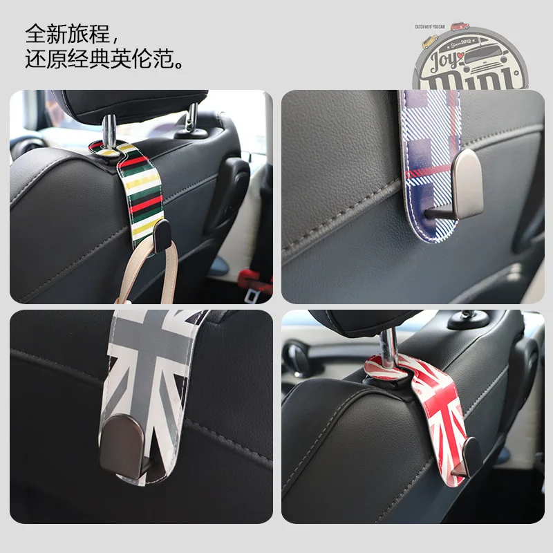 Фото Подходит для задней части сиденья автомобиля Mini Cooper: скрытые крючки, задние сумки, крючки для хранения мелочей и вещей на улице. №2