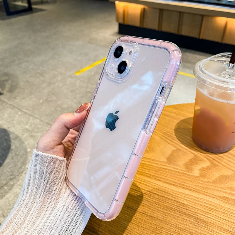 

Echome Luxury Luminous Color Frame Case For iPhone 14 13 Pro Max Case Transparent Shell Waterproof And Shockproof Silicone Cover