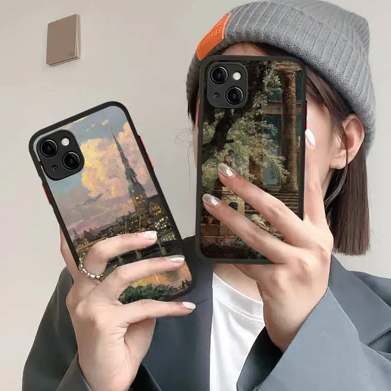 

Renaissance Art Painting Phone Case for iPhone X XR XS 7 8 Plus 11 12 13 pro MAX 13mini Translucent Matte Case