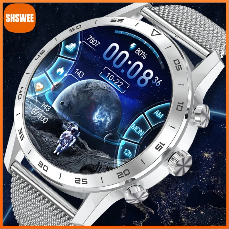 

For Huawei Xiaomi Wireless Charging Smart Watch IP68 Waterproof Steel Smartwatch Men Watches Fitness Bracelet For Android Apple