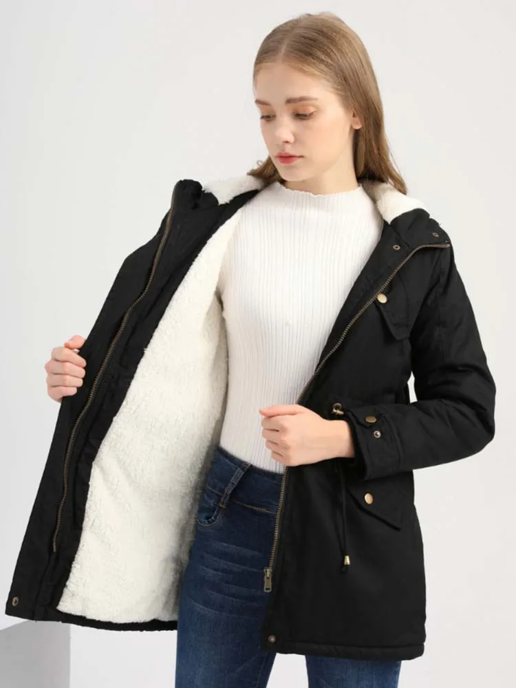 Winter Jackets 2022 New Women's Hooded Parkas Korean Style Thick Warm Cotton Padded Outwear Female Loose Mid-Length Overcoat