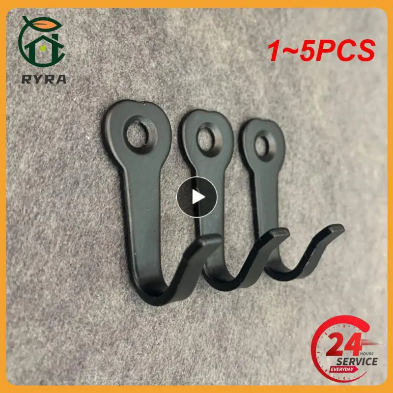 

1~5PCS Reusable Vintage Clothes Hook Four Styles Black Iron Hooks Aesthetically Pleasing Hats Hooks Coat And Hat Hook Iron Home