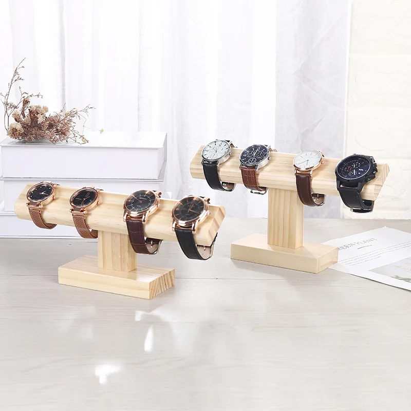 T-bar Wooden Microfiber Watch Stand, Bangles Watch Display Wooden Display Jewelry Accessory Stand