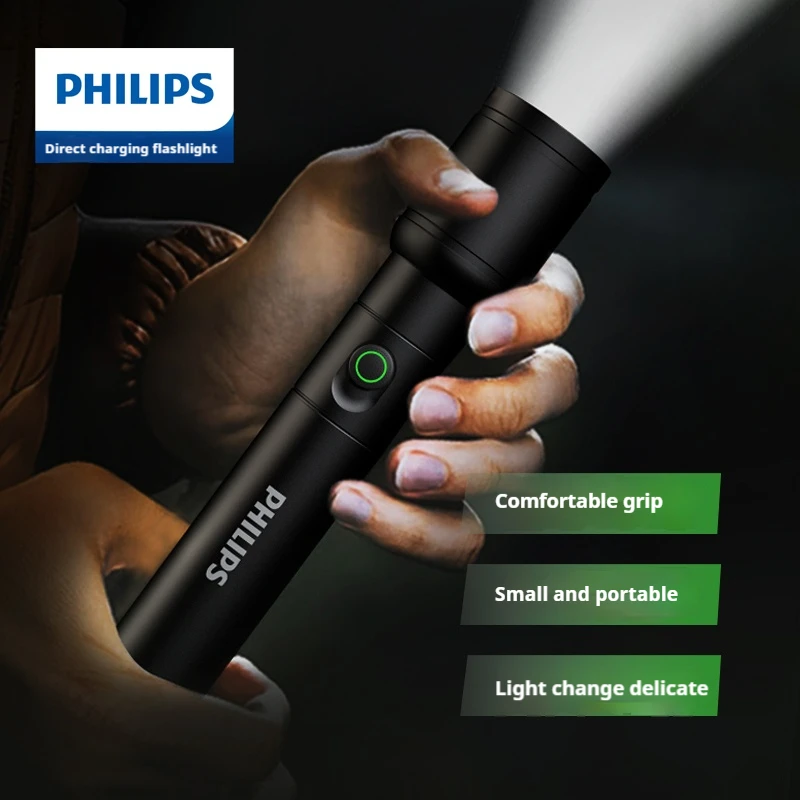 

Фонарь Philips SFL2124 Перезаряжаемый Светодиодный С Прямой Зарядкой, Регулируемой Яркостью И Без Функции Стробоскопа