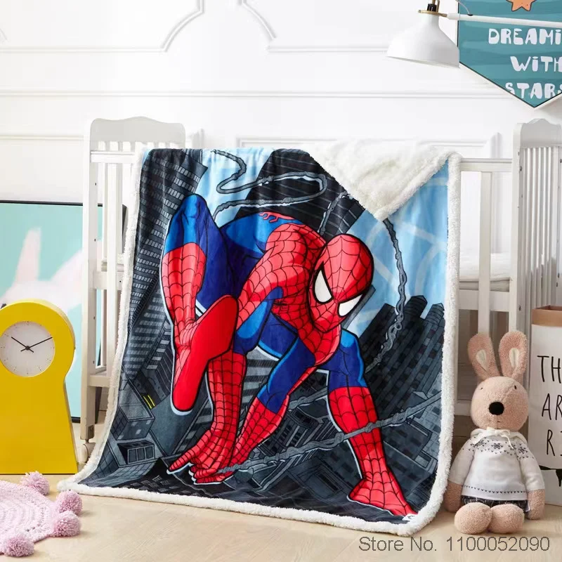 

Sherpa Disney Mc Queen Throws Cars Spiderman Thick Backing Blankets On Bed/Crib/Couch 100x140cm Baby Girls Boys Kids Gift